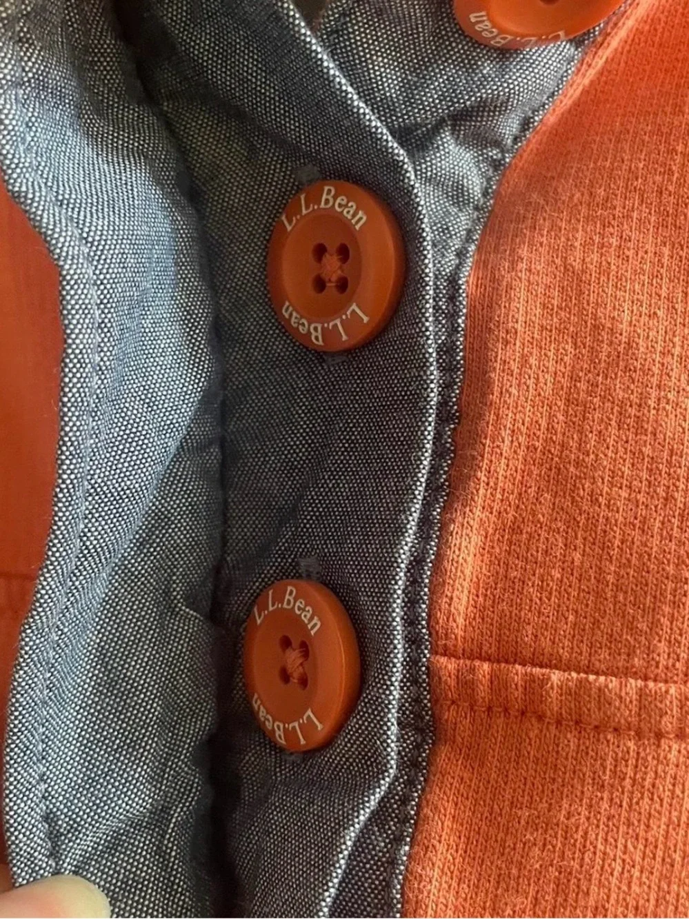 Men’s XL L.L.Bean Orange/gray 1/2 Zip pullover sweater